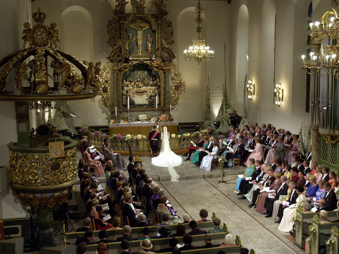 Vigselen fann stad i Oslo domkyrkje. Foto: Tor Richardsen, Scanpix